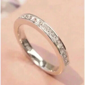 Elegant Square Cut Rhinestone Ring Size 7